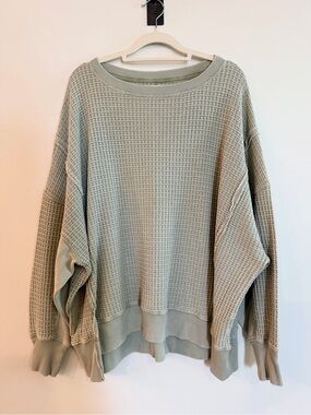 American Eagle Waffle-Knit Pullover
